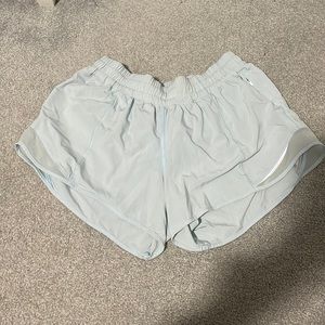 Light blue lululemon gotta hot shorts. Size 8. 4” inseam.
